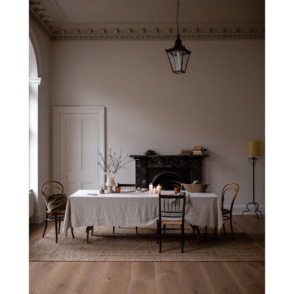100% Ren Linne Enfärgad Bordsduk, Naturlig Tygbordsduk, för Kök Matsal Fest Högtidsbordsdekoration Black 200x260cm