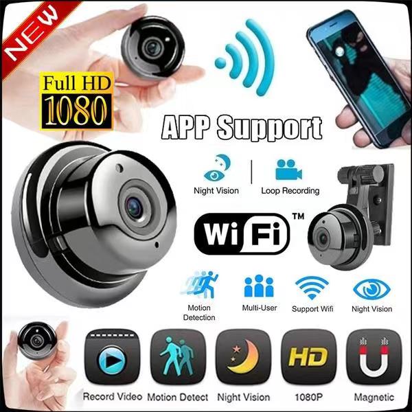 Mini Wifi IP Camera Hd 1080P Draadloos Inomhuskamera Nightvision Twee Weg Audio Bewegingsdetectie Babyfoon V380 32G Card Hook 5.8*4.2cm