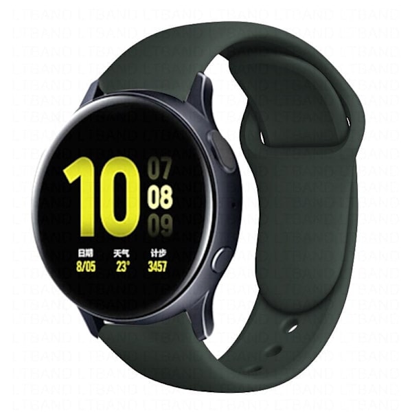 Silikoniranneke Samsung Active 2 -rannekkeelle Gear S3 frontier -rannekoru Galaxy watch 3/46mm/42mm/Active 2 40mm 44mm -ranneke Olive 19 Galaxy watch 46mm