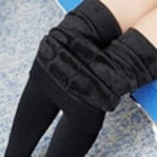 Vinterleggings Stickad Sammet Casual Leggings Nya Hög Elastisk Tjockare Dam Varma Svarta Byxor Smala Byxor För Kvinnor Leggings Warm Black XXL