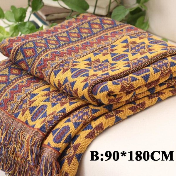 Förbättrad Vinter Bomull Vävda Linje Filt Soffa Handduk Stickad Förtjockad Varm Pad Mat Bohemian Boho Överkast Resepläd A Overseas