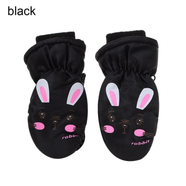 1 Par Nye Moderne Børne Vinter Varme Snehandsker Drenge Piger Ski Vindtætte Vandtætte Tykke Vanter Hold Fingrene Varme D-black 0-5years One Size