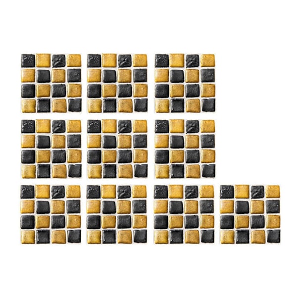 10 kpl Mosaiikkilaattatarroja Itsekiinnittyvä Neliö 3D Tiiliseinäpaperi Keittiön Kylpyhuoneen Sisustukseen