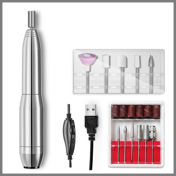 Elektrisk Neglefilmaskin 20000 RPM Manikyr Maskinsett USB Lading Freser for Manikyr Neglefil Pedikyrverktøy Gold
