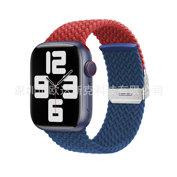 Kellon ranneke Apple Watch iWatch 38/40/41/ 10. sukupolvi 42mm punainen ja tummansininen