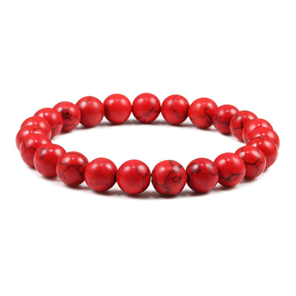 Armband med naturliga lavastenar, matta hematitpärlor, modeberlock, Buddha-bönearmband för män kvinnor yoga smycken gåvor pulseras Black Line Red 18cm