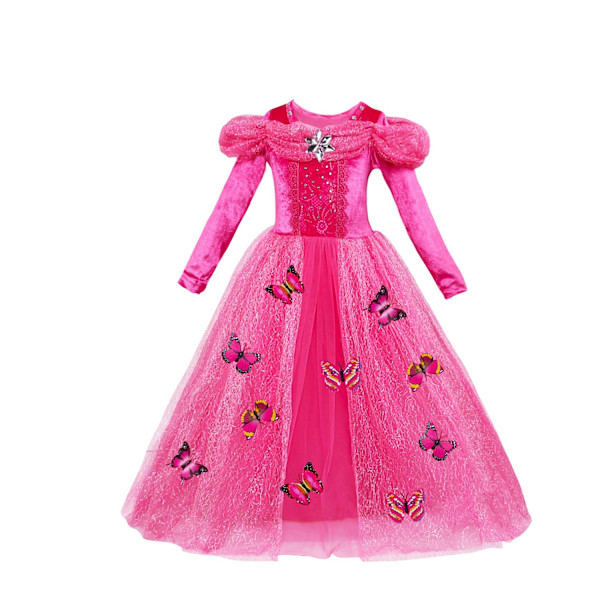 Barnens dag Askungen Klänning Frozen Elsa Sofia Julklänning Barn Långärmad Prinsessa Yellow