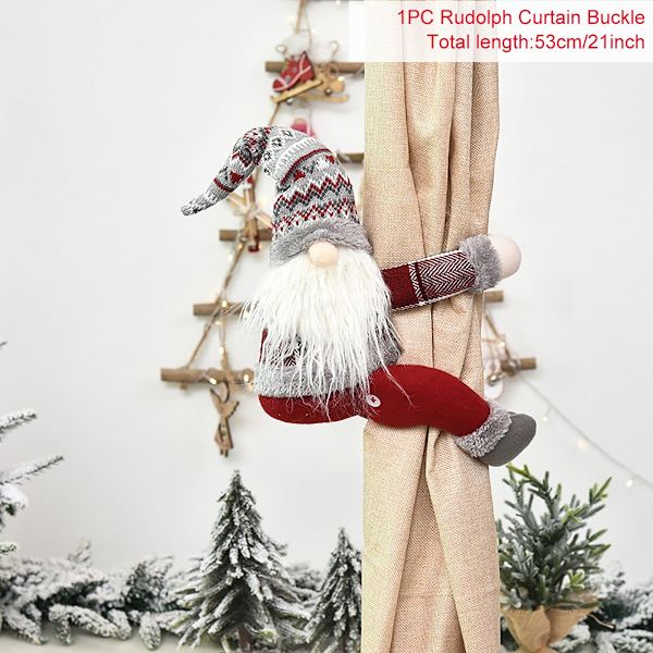 Jultomte Älg Julgardin Dekor God Jul Dekor för Hemmet Julgransprydnader Gåva Navidad 2023 Gott Nytt År 2023 3