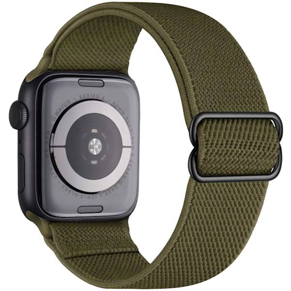 Elastinen Nylon Solo Loop -ranneke Apple Watch -rannekkeelle 44mm 40mm 38mm 42mm Säädettävä rannekoru iWatch Series 3 4 5 6 Se -rannekkeet Red 38mm or 40mm