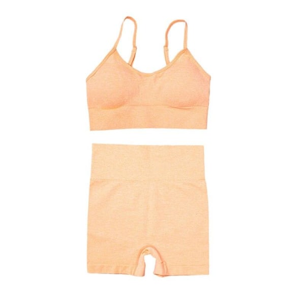 Jooga Kuntosetti Topit T-paita Rintaliivit Leggingsit Urheilusetti Naisille Orange Set M