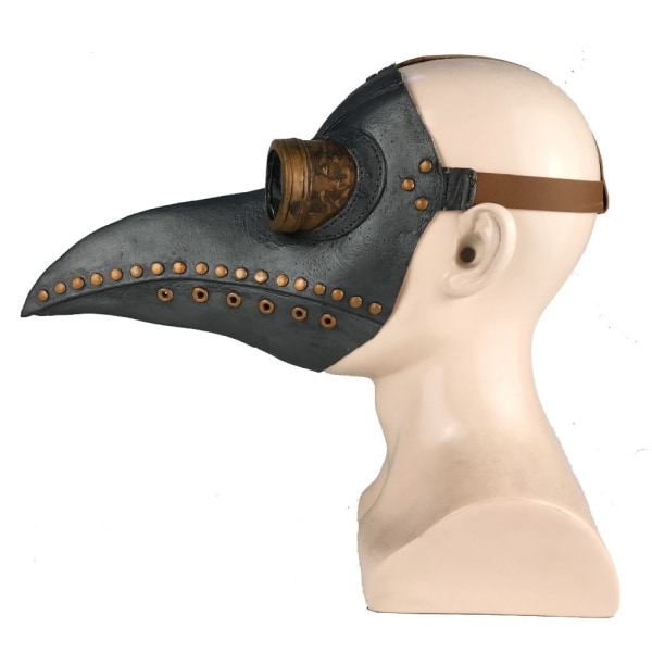 Rolig Latex Steampunk Plague Doctor Fågelmask Cosplay Long Nose Halloween Maskerad Dräkt rekvisita 648 coffee