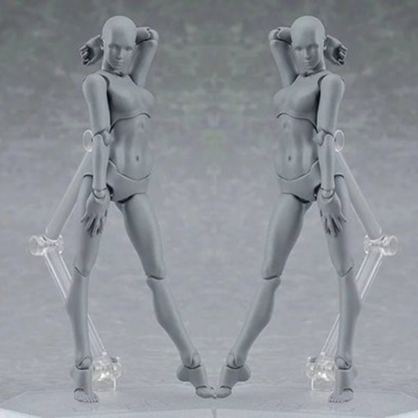 13cm Konstnär Konst Målning Anime Figur Skiss Rita Manlig Kvinnlig Rörlig Kropp Chan Ledad Actionfigur Leksaksmodell Rita Docka 001 skin color(female) As  photo