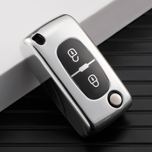 Nytt TPU Bilnyckel Fodral Skydd För Peugeot 107 206 207 307 308 406 För Citroen Xsara Picasso C2 C3 C4 C5 C6 C8 Skyddsväska 2 Buttons Red