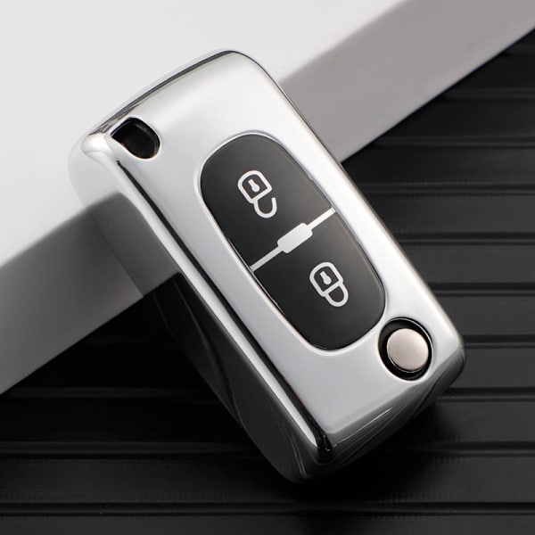 Nytt TPU Bilnyckel Fodral Skydd För Peugeot 107 206 207 307 308 406 För Citroen Xsara Picasso C2 C3 C4 C5 C6 C8 Skyddsväska Keychain 3