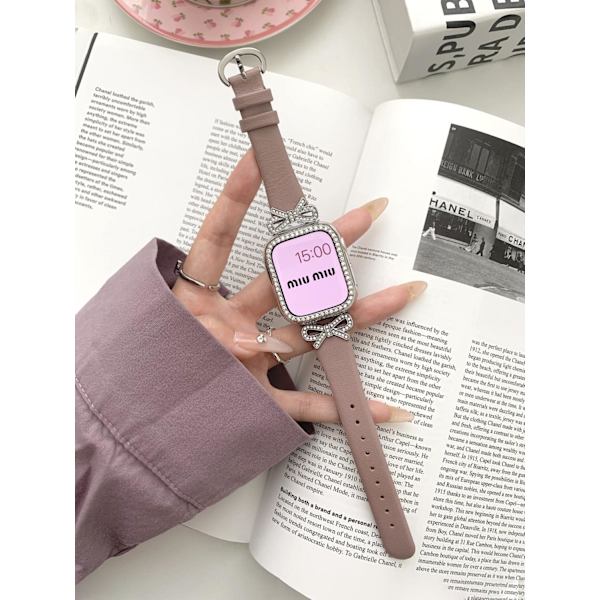 Klockarmband för Apple Watch iWatch 38mm/40mm/41mm/42 S10 generationmm Taro Lila-Silver Spänne