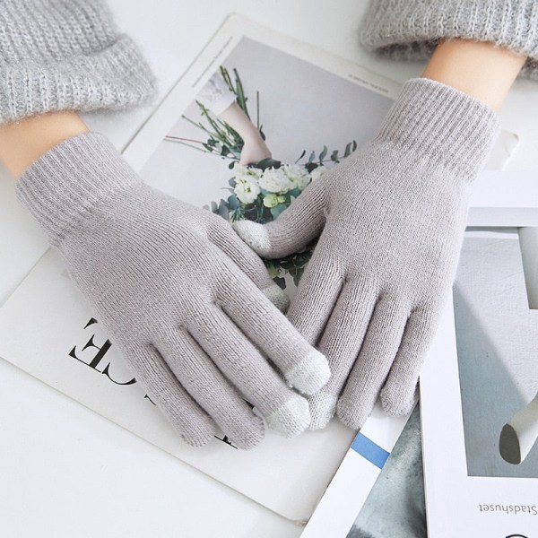 Cashmere strikkede vinterhandsker til kvinder Cashmere strikkede varme tykke handsker til kvinder til efterår og vinter med touch screen til skiløb Blue One Size