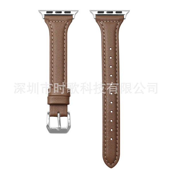 Klockarmband för Apple Watch iWatch 42/44/45/49/46mm B6 smal midja-gråbrun