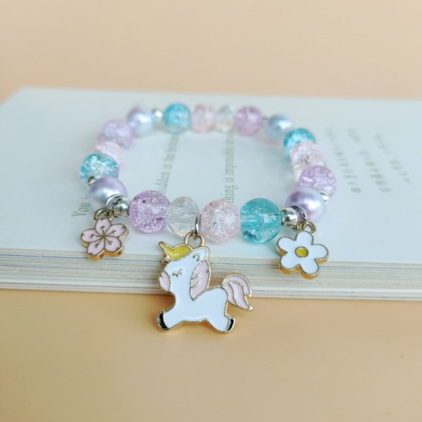 Söpö sarjakuva My Melody lasten helmikoristeinen kristalli naispuolinen pari opiskelijatyttöystävien lahja väri rannekoru asusteet 10 pink butterfly