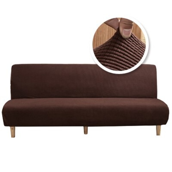 15 Farver Polar Fleece Stof Armløs Sovesofa Betræk Uden Armlæn Stretch Slipcover Foldbar Møbeldekoration Bænkbetræk Wine M Size