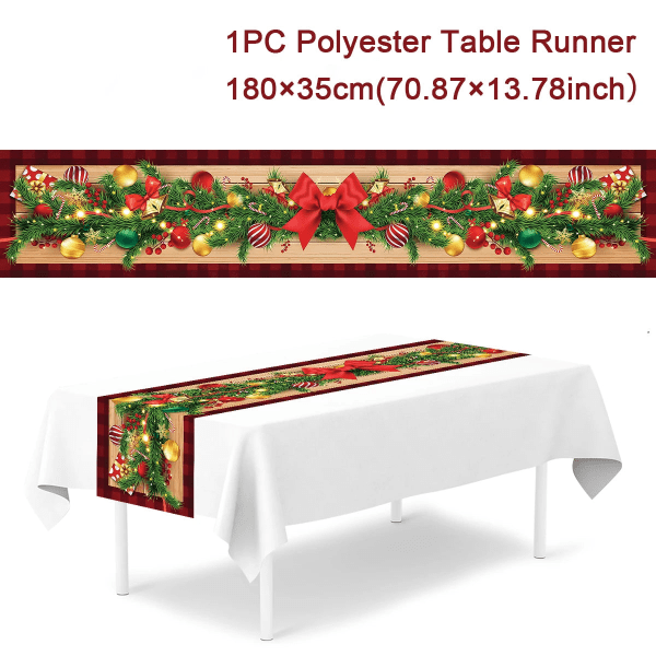 Jule Polyester Bordløber Glædelig Jul Dekoration Til Hjemmet 2023 Julegaver Navidad Noel Nytår 2024 Natal Duge 7