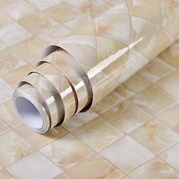 Selvklebende, vanntett og flyttbar vinyltapet marmor krystallgitter 40cm x 1m Marble Crystal Grid 40cm x 1m