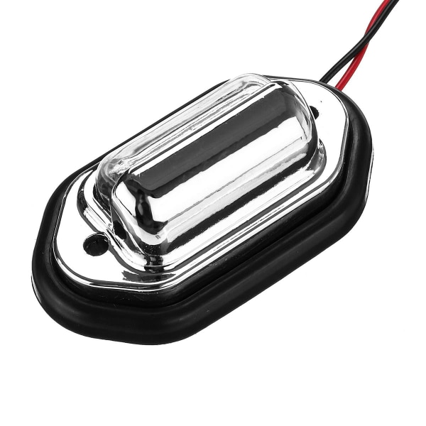 2st 12V 24V Vattentät 6 LED Bilregistreringsskylt Ljus Signal Bakljus Lampa Båt Lastbil Släpvagn SUV VAN Husvagn Vattentät sliver