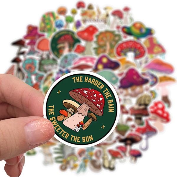 50 st Tecknade Svampväxt Graffiti Stickers Söta Rese Skateboard Resväska Gitarr Bagage Laptop Roliga Dekaler 50PCS Mushroom