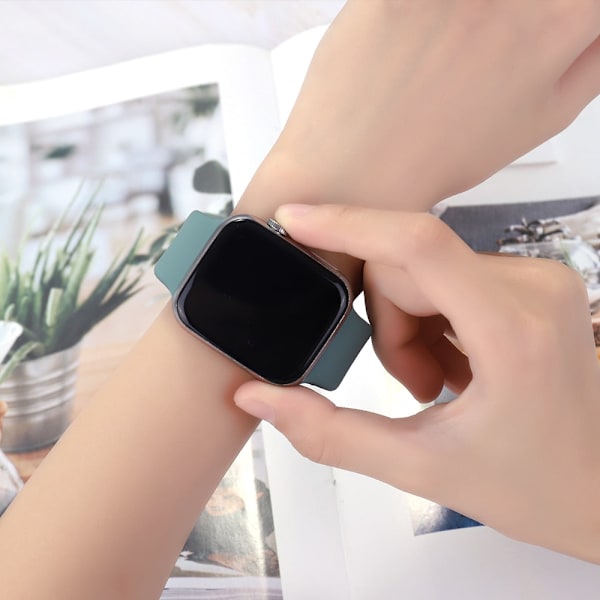 Silikon Sportarmband för Apple Watch Series Se 6 5 4 3 2 1 44mm 40mm Smart Armband Klockarmband Stiftspänne på iWatch 6 38mm 42mm 11 Rock ash 38MM or 40MM