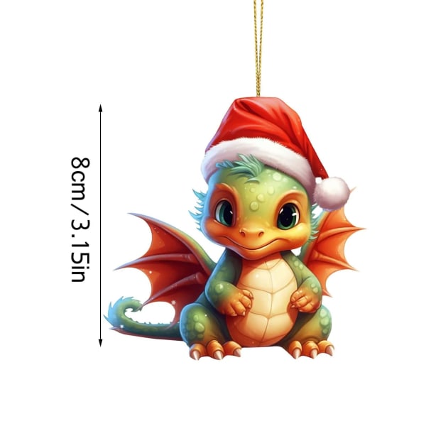 Jul Akryl Drake Baby Ägg Ornament Jul Hängande Julgransprydnad Juldekorationer 2024 A One Size