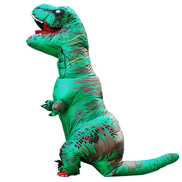 Häftig T-Rex Dinosaurie Uppblåsbar Kostym Purim Halloween Party Cosplay Fancy Kostymer Maskot Tecknad Anime Klänning för Vuxna Barn Red Dinosaur Fit Height 120-149cm