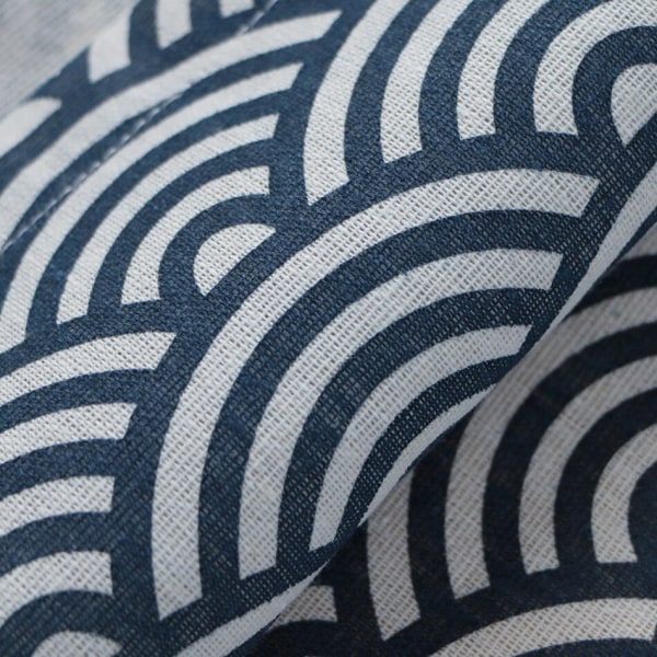 Japanilaistyylinen puuvillapellavainen pöytäliina, pestävä, suorakulmainen, sininen meren aaltoilu, koti, kahvi, ruokapöytä, takka, mikroaaltouunin suojus Waves 140x260 cm