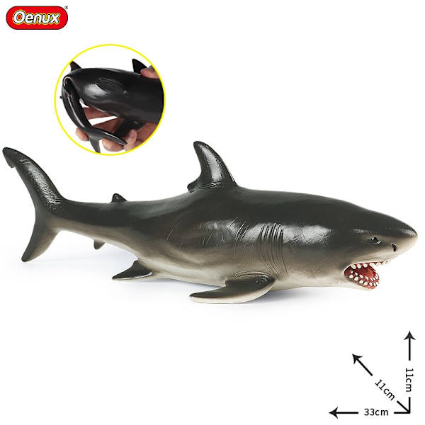 Oenux Stor Størrelse Havliv Dyr Myk Hvithai Stor Hai Actionfigurer Modell Livaktige Pedagogiske Leker For Barn Gave Deep Blue