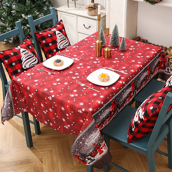 Dekorative juleduk med kreativt juletrykk, bordløpere, juletrepynt Christmas printed tablecloth-C