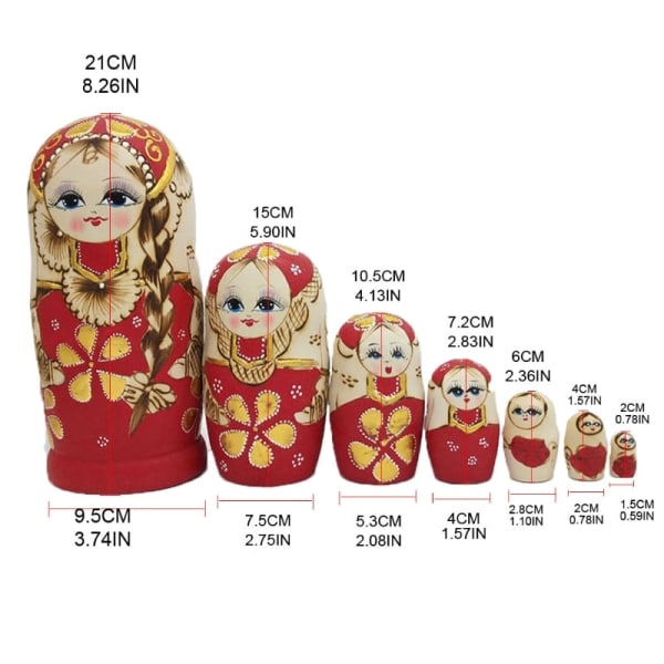 Ryska häckande dockor Trä Matryoshka leksaker för barn Barn Jul Hem Rum Dekoration Halloween önskepresent 1 SET10