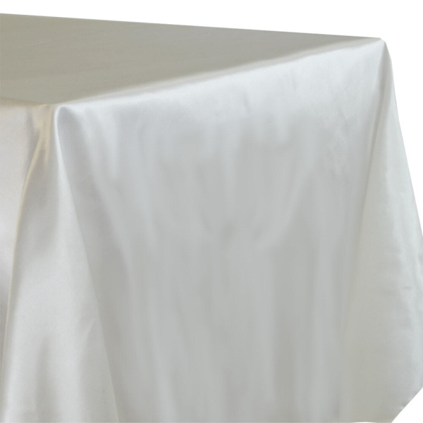 Rektangulær satengduk Overlegg Bryllupsbankett Tapete Hjem Spisebord Dekke Jul Halloween Bursdag Duk Red 145X220CM
