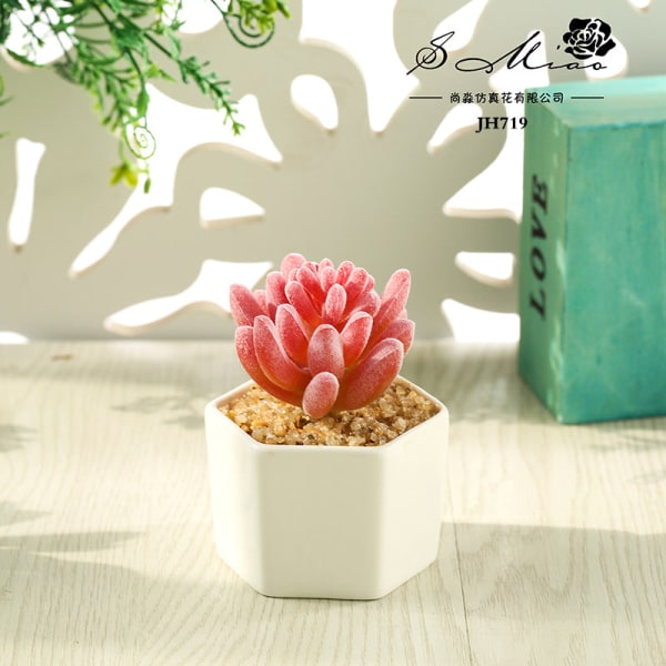 Kunstig sukkulent plante bonsai (potte inkluderet) Kunstig blomst kreativ dekoration kunstig plante JH5697