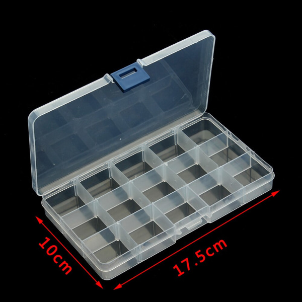 Smykkeskrin i plastik, værktøjskasse i plastik, justerbar håndværksorganisator, opbevaringsperler, armbånd, smykkeskrin, emballage 2pcs 10x7x1.7cm