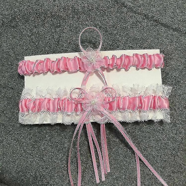 Spetsstrumpband Set Bröllop Strumpband Bälte Blomma Blommig Design Strumpband För Brud