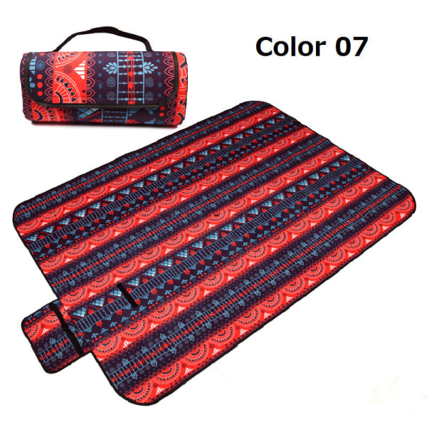 Bärbar Hopfällbar Picknickmatta Utomhus Campingmatta Nationell Stil Tryckt Tjockare Fuktsäker Pad Strandfilt Baby Turistmatta Color 04 200x150cm