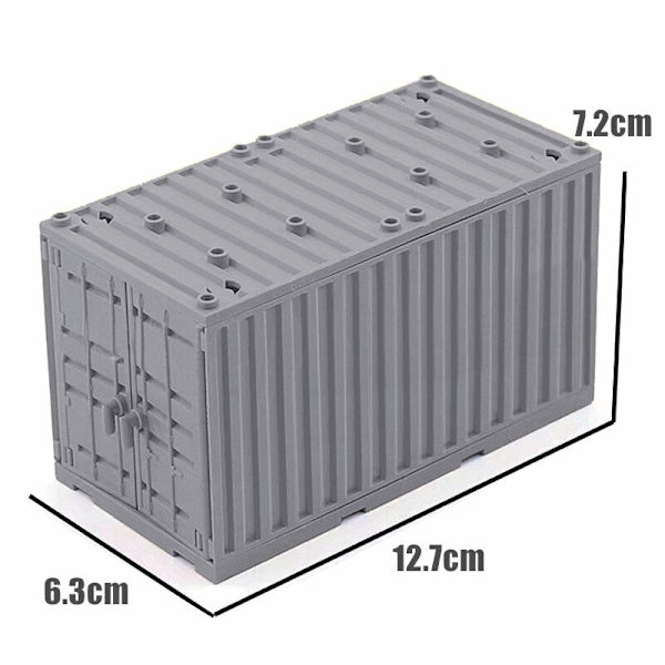 MOC Militär Container Byggklossar Låda för Pojkar WW2 Krigsbas Tekniska Byggklossar Kreativa DIY Juguete Bloques Brinquedos container-grey