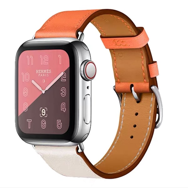 Kellon ranneke Apple Watch iWatch S10 42MM valkoinen oranssi
