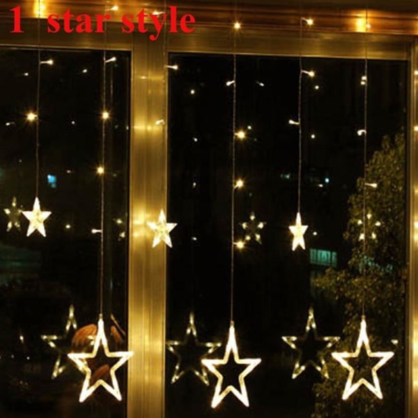 Fashion 110V-240V 138-LEDS Strobe Julestjerner Dekorativ Lyskæde til Julefest White