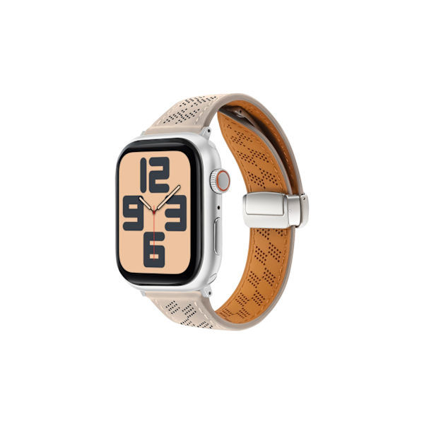 Klockarmband för Apple Watch iWatch 38/40/41 S10 42mm urtavla universal aprikos stjärnljus magnetiskt spänne