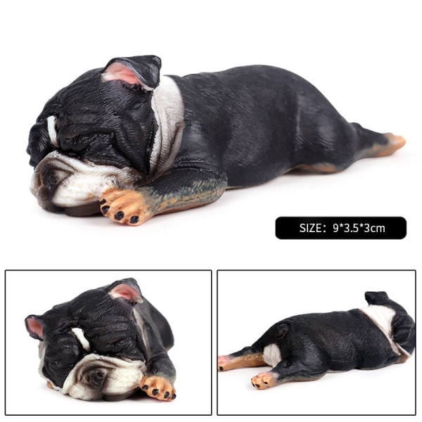 Oenux Dejlige Fransk Bulldog Dyr Sød Hvalp Sovende Dovne Hund Actionfigurer Model Figur PVC Boligindretning Uddannelseslegetøj without box3