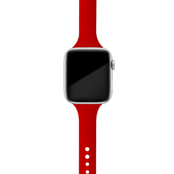 Smal rem för Apple Watch armband 40mm 44mm 38mm 42mm Silikon armband klockarmband correa iWatch 6 se 5 4 3 7 45mm 41mm china red 25 42mm 44mm 45mm