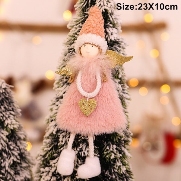 Dekoration Jul Ängelhängen Julgransdekorationer Nyår Julklappar Julpynt B18-Pink Fast delivery