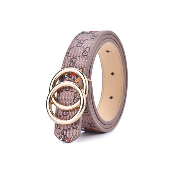Allround Børnebælte Studenter Ungdom Glat Spænde Jeans Rem Spot Gold buckle Black 108CM