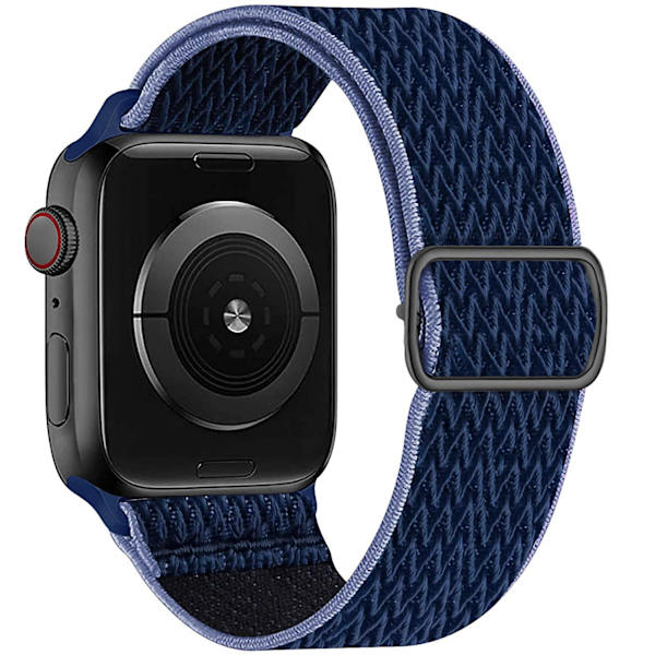 Nylonstropp for Apple Watch-reim 44 mm 40 mm 41 mm 45 mm Justerbar elastisk solo loop-beltearmbånd Apple Watch Series 7 6 se 5 4 3 midnight blue1 42mm - 44mm - 45mm