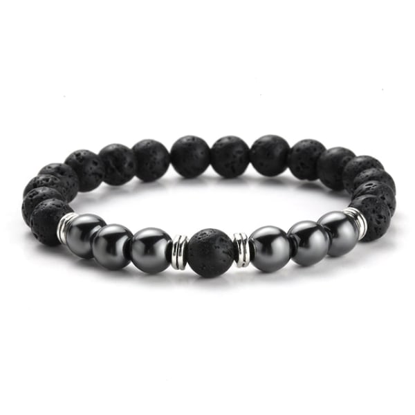 Naturligt Tiger Eye Beads Armband För Kvinnor Hälsovård Hematit Stretch Armband Män charm Mode Smycken charm armband män 8mm  black agate S180mm(7in)