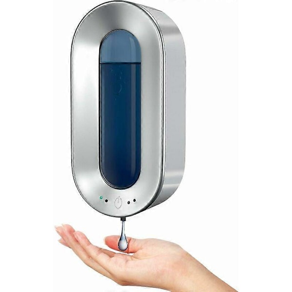 Automatisk sæbedispenser 700ML med sensor Kontaktfri vægmonteret sæbedispenser Desinfektionsmiddeldispenser Sølv